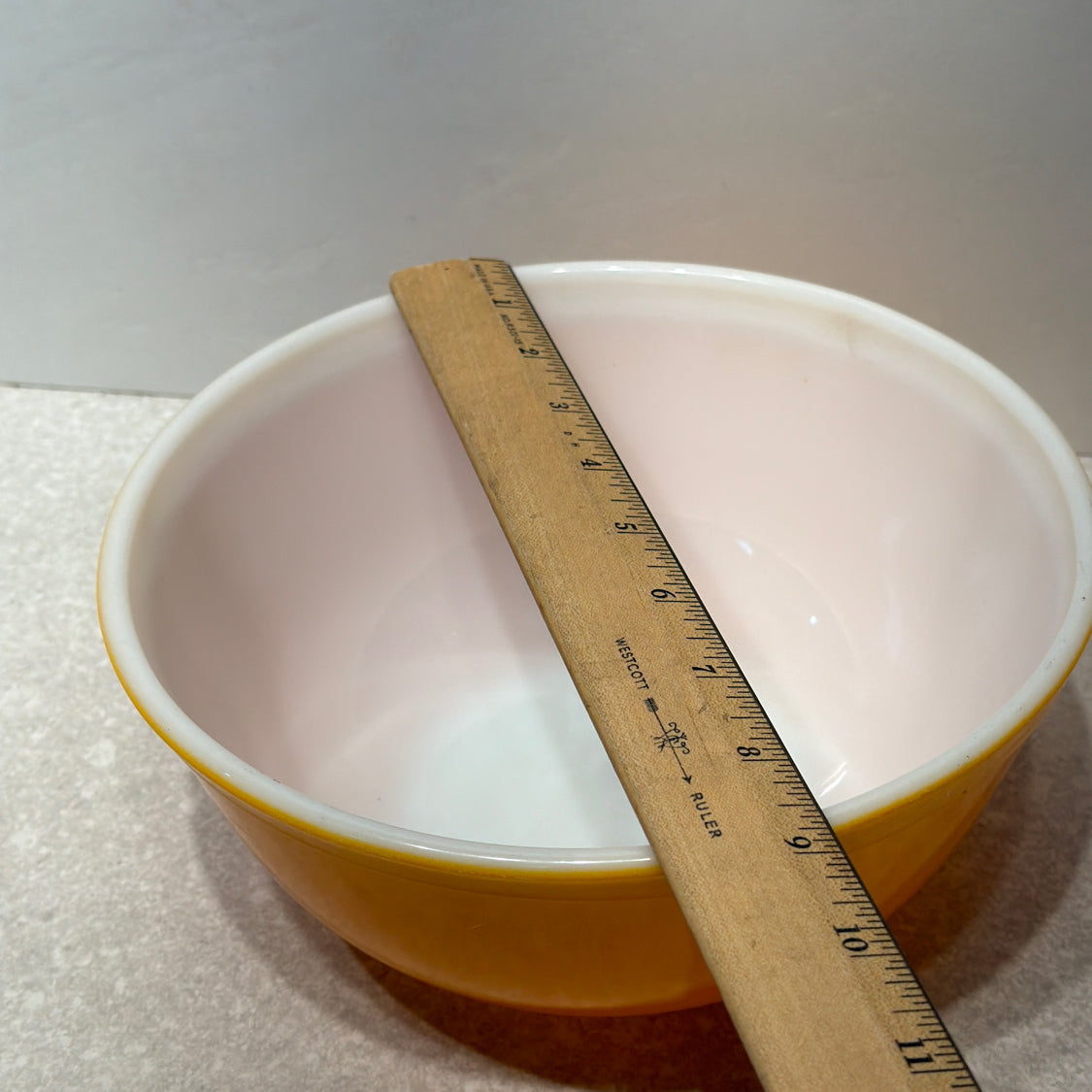 Orange Pyrex bowl