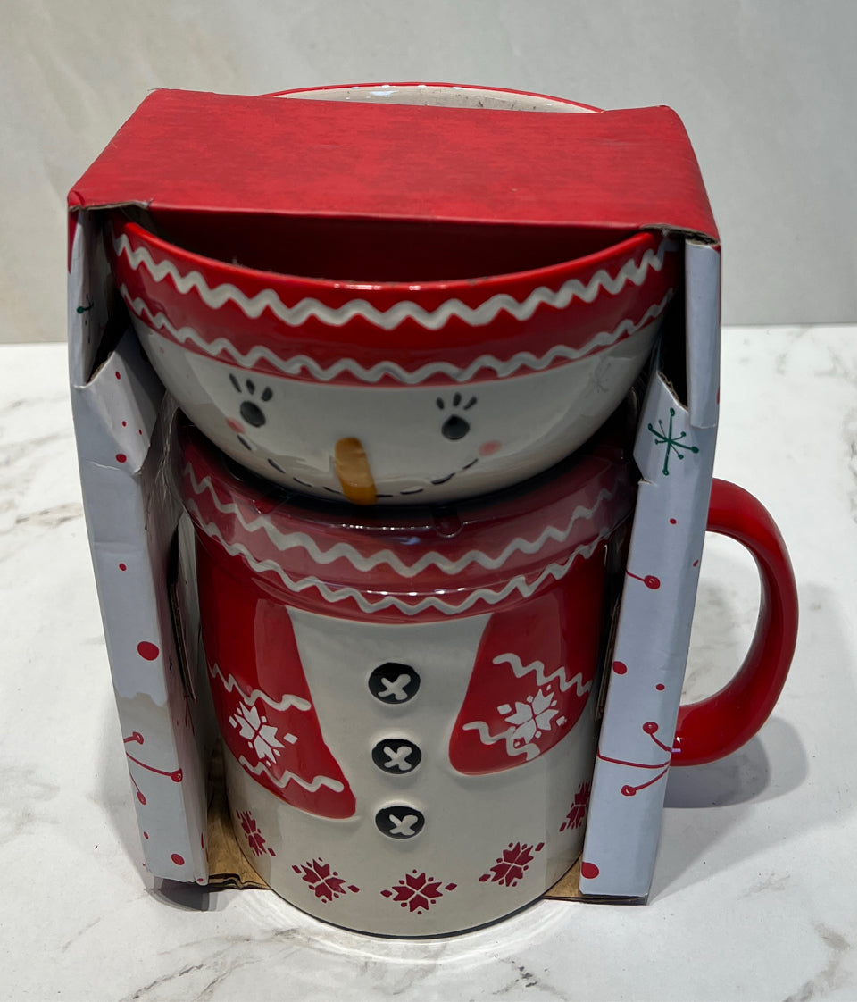 Snowman Bowl and Mug