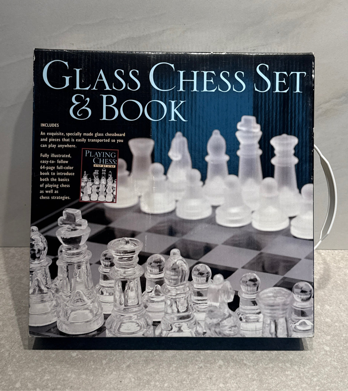 Glass Chess Set and Book