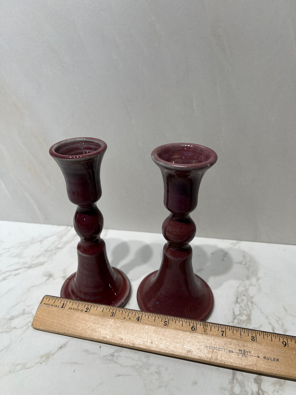 Signed Pair Of Candle Holders
