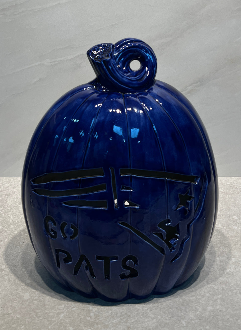 Go Pats Lighted Pumpkin