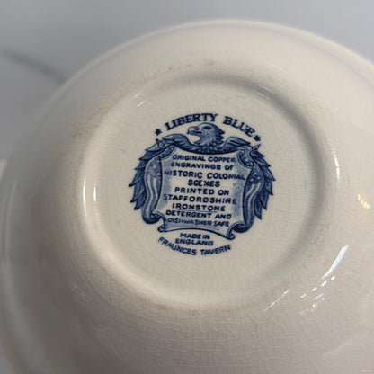 Liberty Blue Serving Bowl - crazing