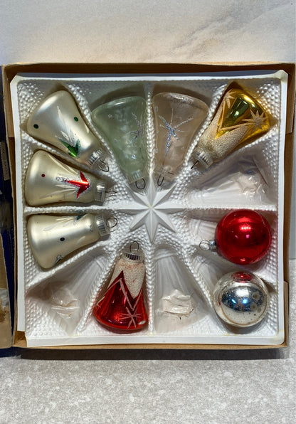 Box Of Vintage Christmas Ornaments