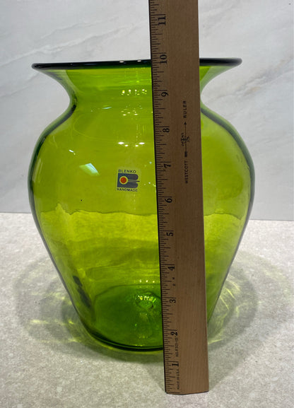 Blenko Large Green Vase