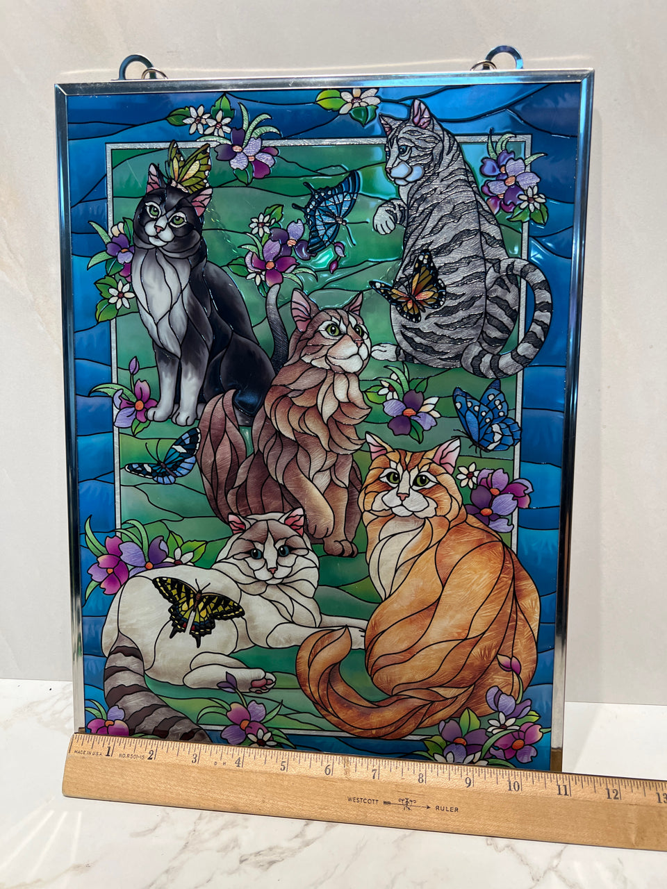 Cat Stain Glass Decor
