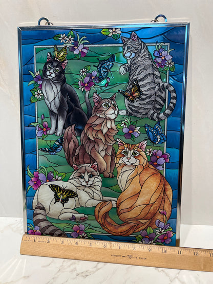 Cat Stain Glass Decor
