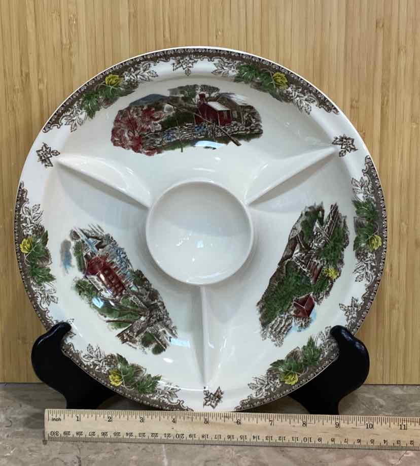 Friendly Village Divided serving Bowl