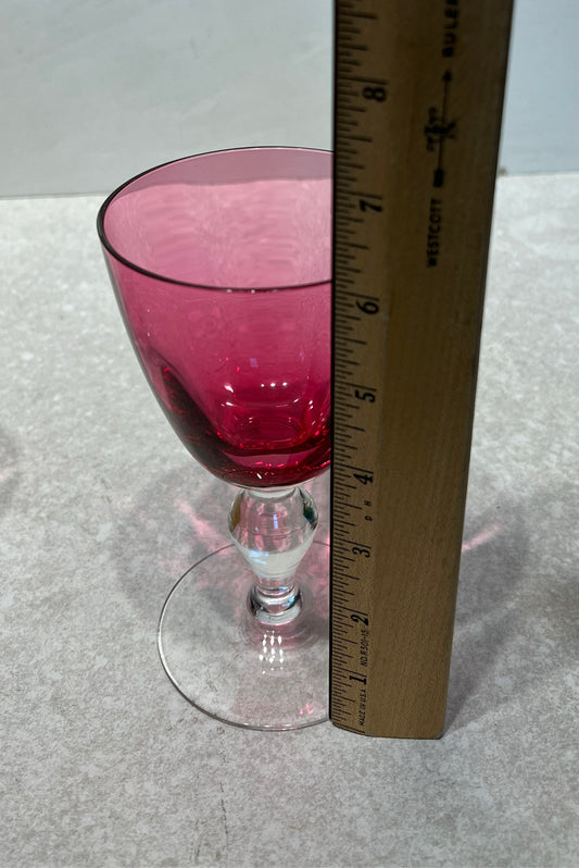 Set of 4 Cranberry Glasses