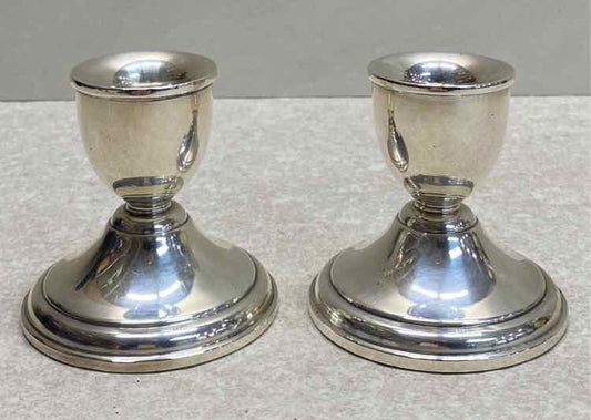 Pair of Sterling Candleholders