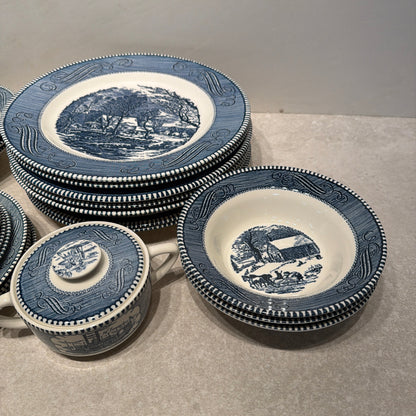 Currier and Ives Dinnerware Set