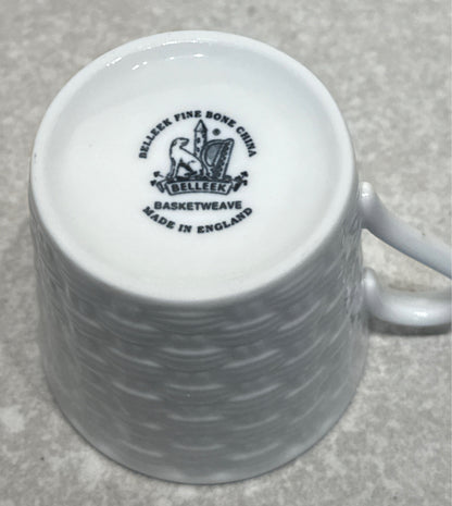 Belleek Basketweave Cup and Saucer