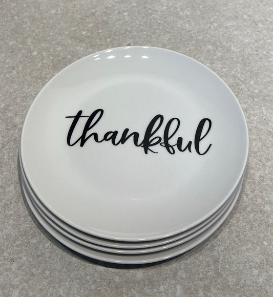 Set of 4 Thankful Plates