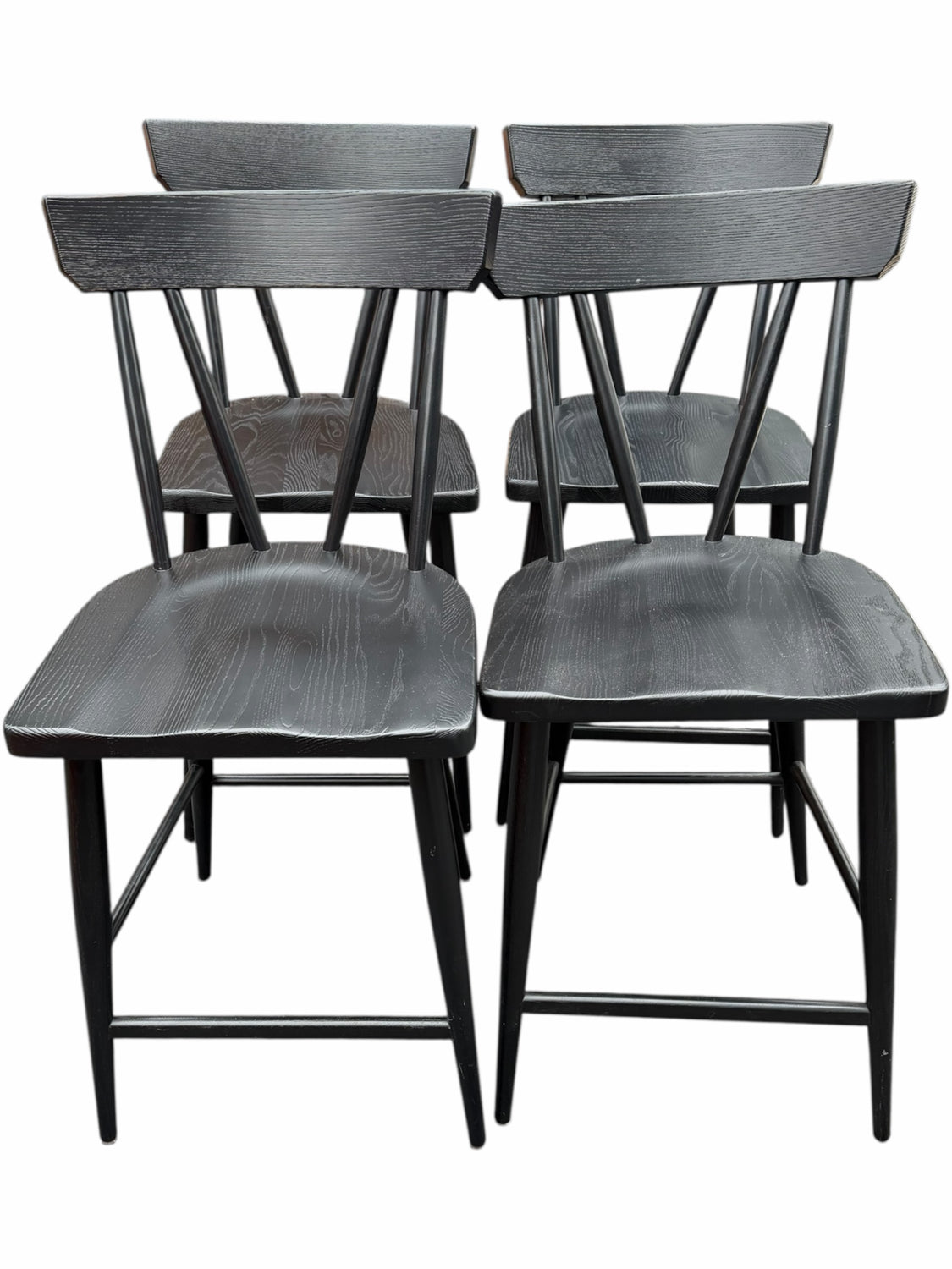 Set of 4 Juni Black Counter Stools Crate & Barrel (Current Retail $1,396)