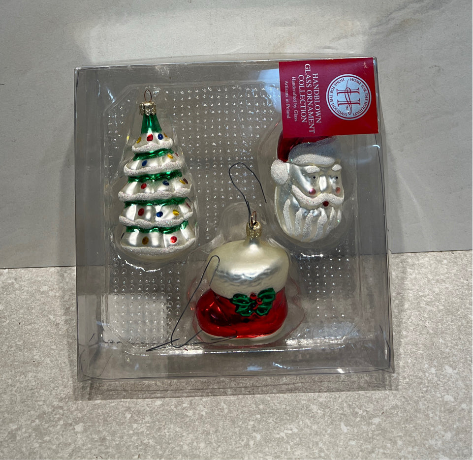 Set of 3 Handblown Ornaments