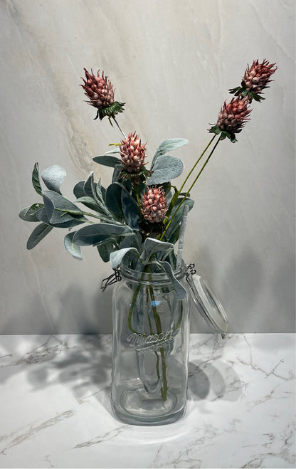 Mason Jar With Artifical Flowers