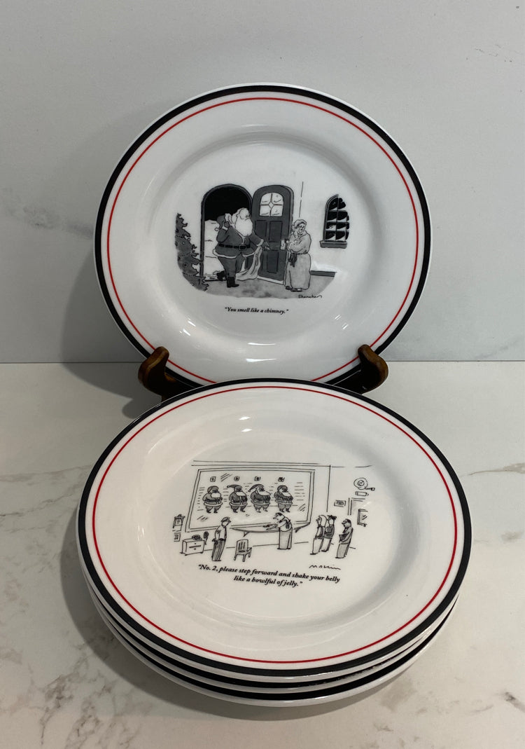 Set of 4 Restoration Hardware Santa Plates