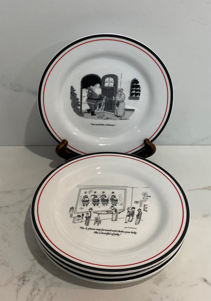 Set of 4 Restoration Hardware Santa Plates