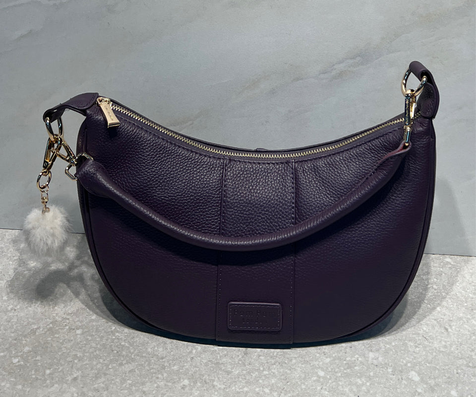 Pom Pom Leather Handbag