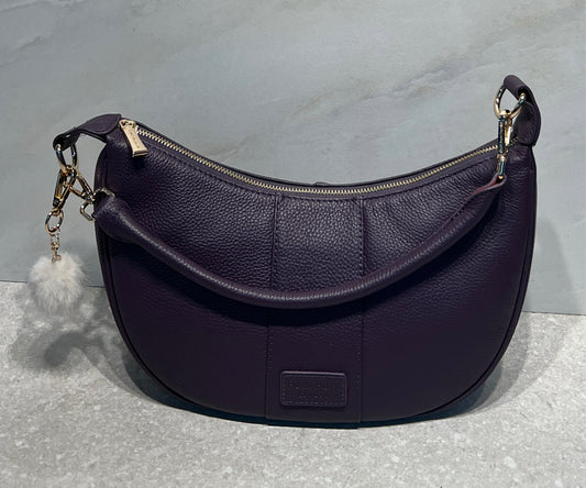 Pom Pom Leather Handbag