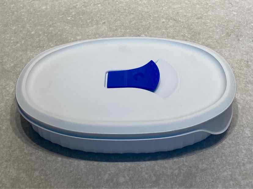 Covered Corning Ware Bowl