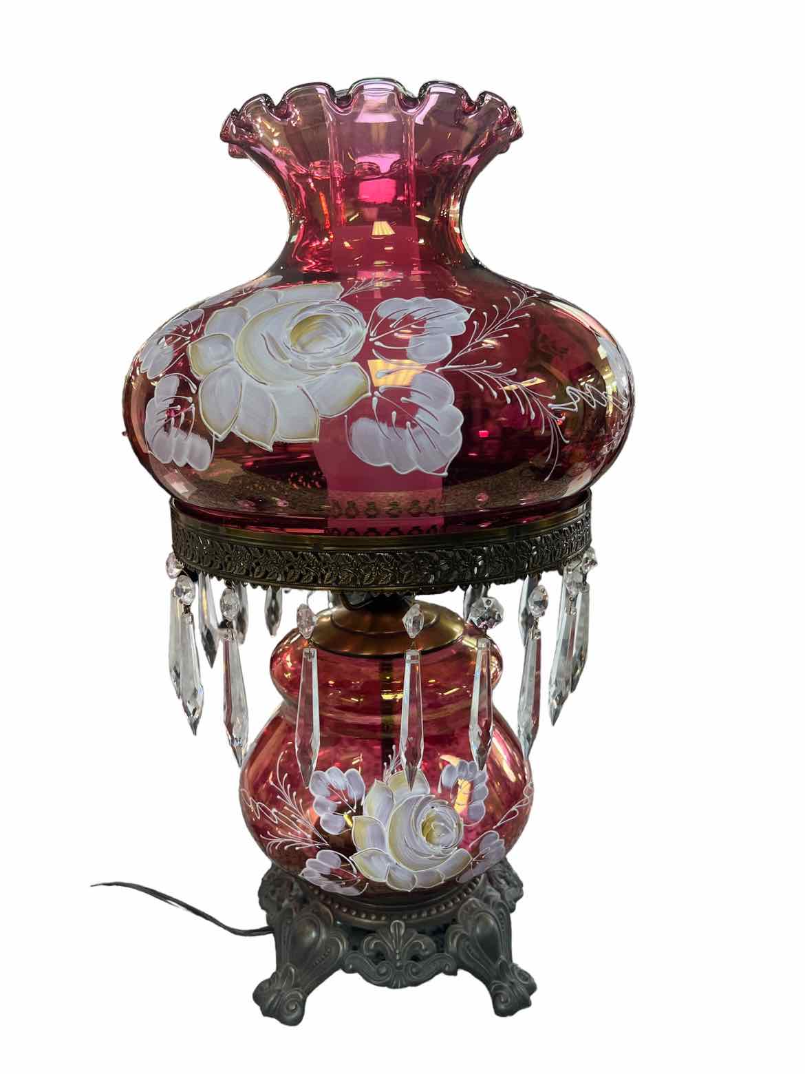 B. Hart Fenton Cranberry Lamp