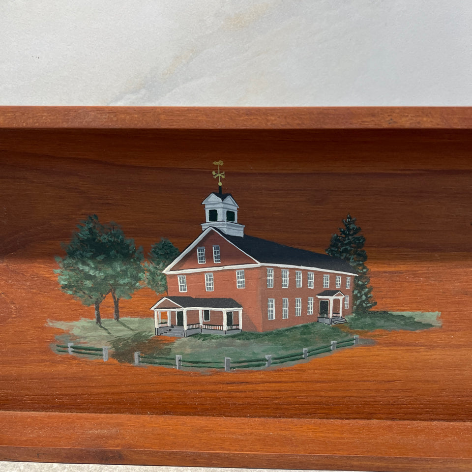 Teak Tray - Amherst Red Brick School House
