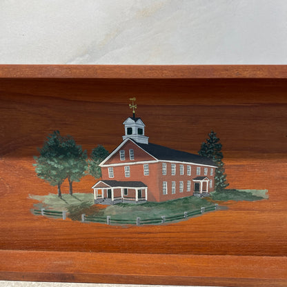 Teak Tray - Amherst Red Brick School House