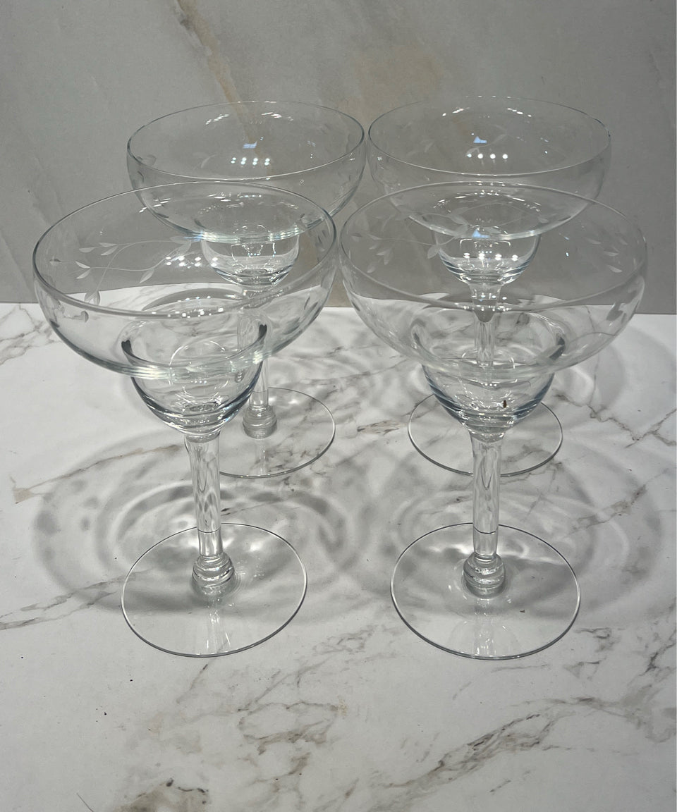 Set of 4 Princess House Margarita Glasses
