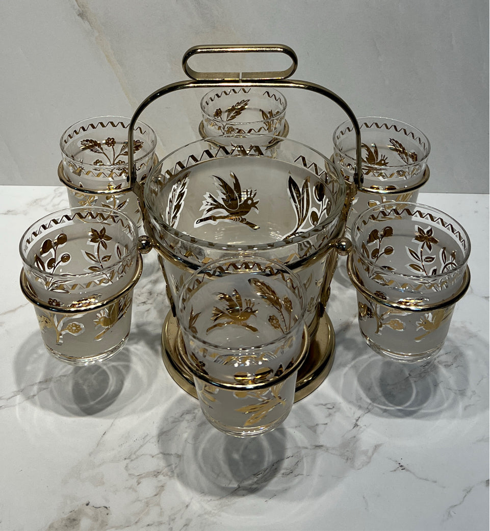 Set of 6 GLasses with Ice Bucket