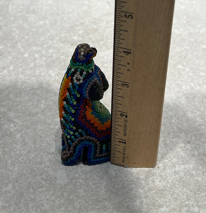 Huichol Beaded Howling Coyote