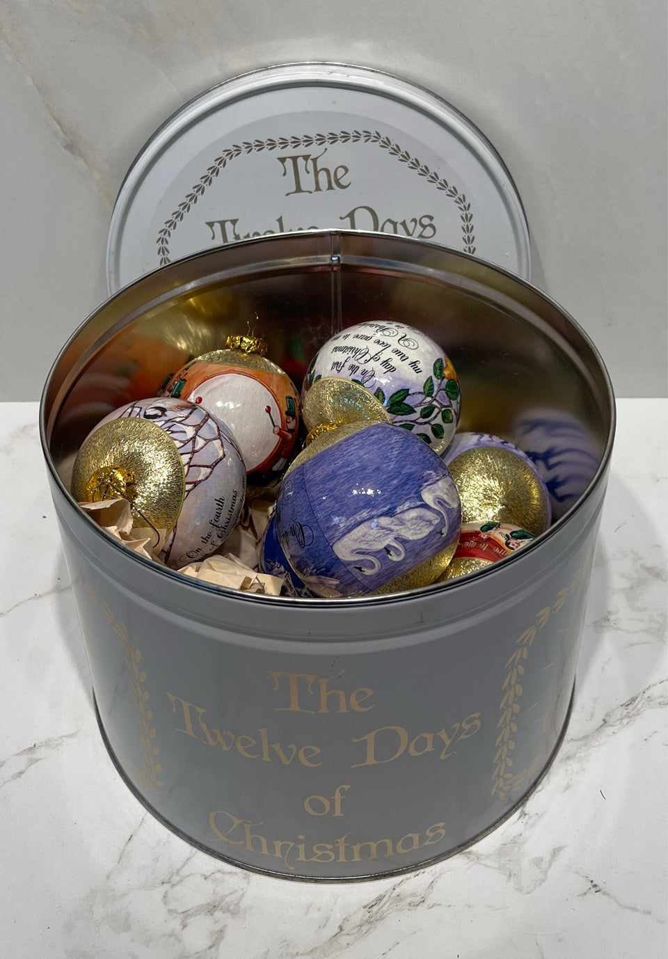 Set of 9 Ornaments in Tin