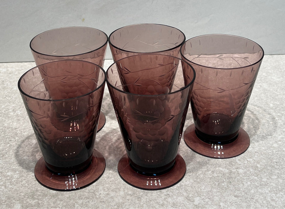 Set of 5 Purple GLasses