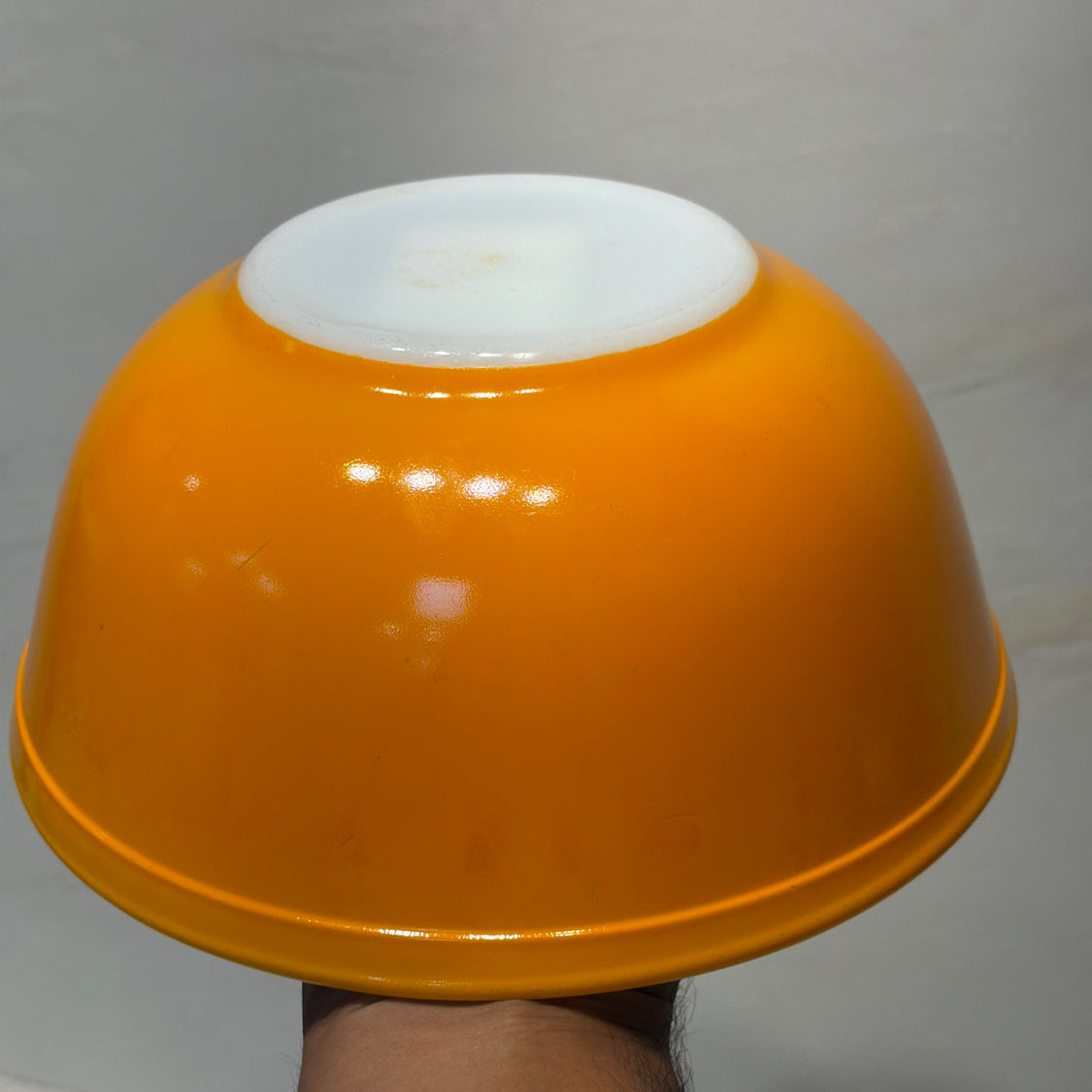 Orange Pyrex bowl
