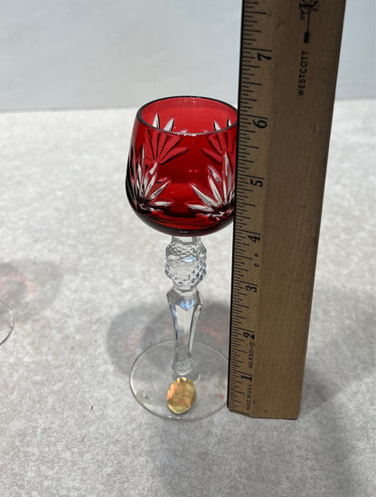 Set of 3 Bleikristall Cut to Clear Cordials