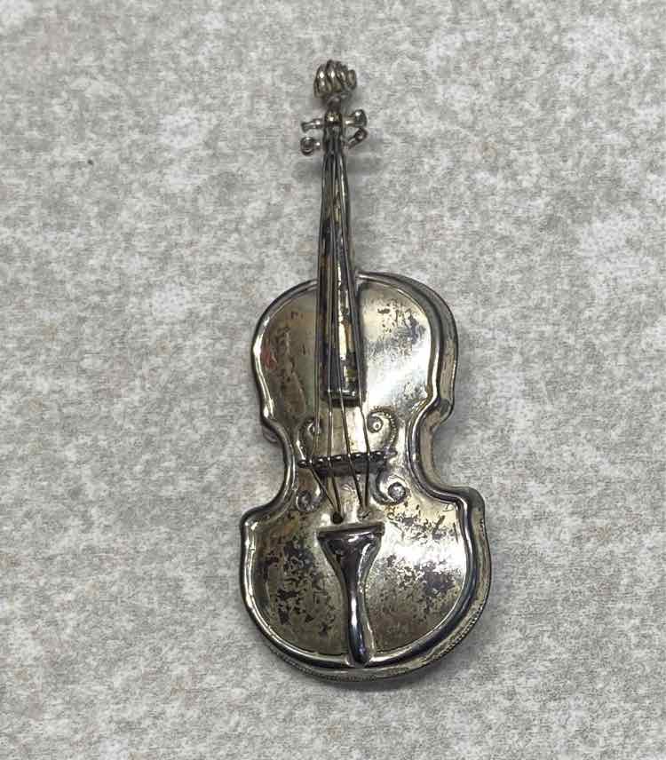 Sterling Violin Pin