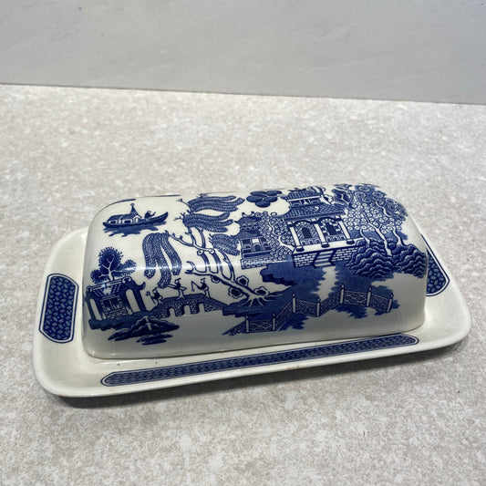 Blue Willow Covered Butter Dish