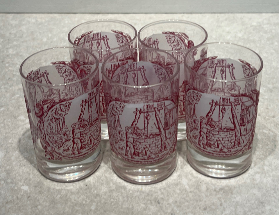 Set of 5 Memory Lane Juice Glasses