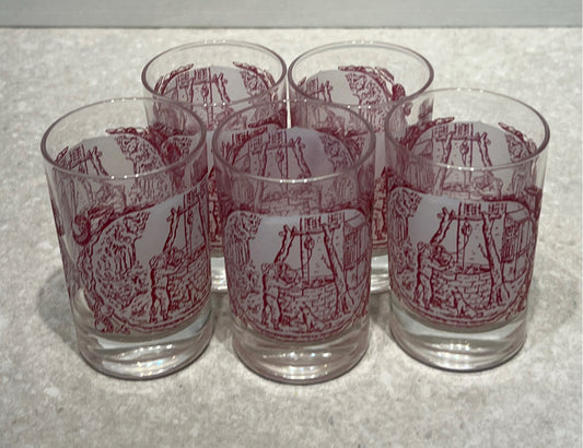 Set of 5 Memory Lane Juice Glasses
