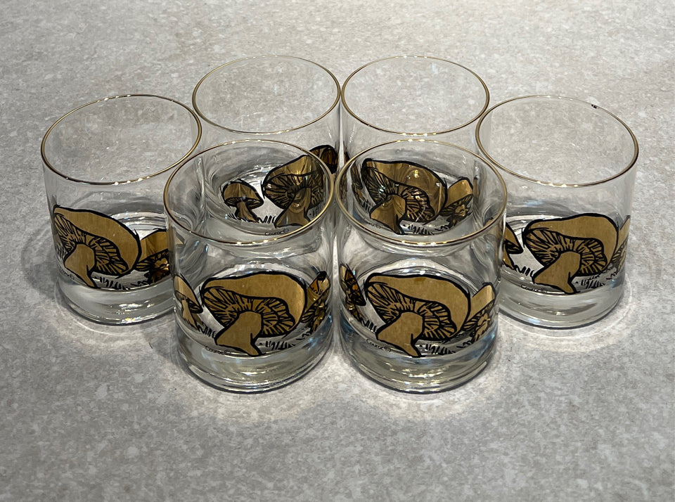 Set of 6 Couroc Mushroom Glasses