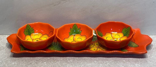 Tray with 3 Bowls