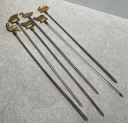 SEt of 6 Brass Skewers