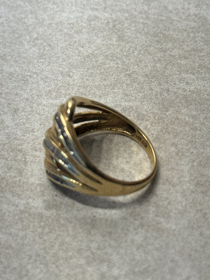 14K Diamond Wave Band Sz.8