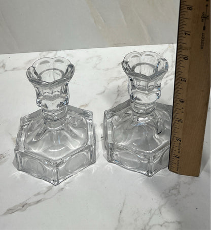 Set of 2 Coin Glass Candle Holders