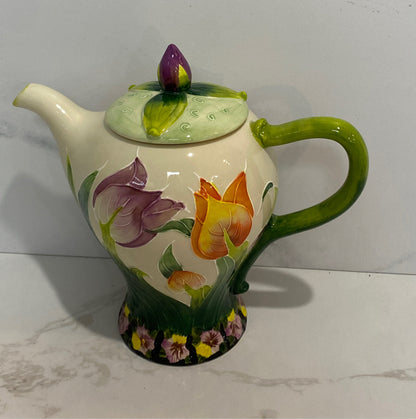 Blue SKy Tulip Teapot