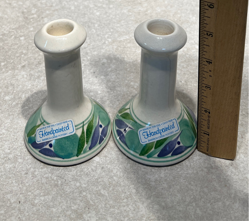 set of 2 Candleholders - Emerson Creek Pottery