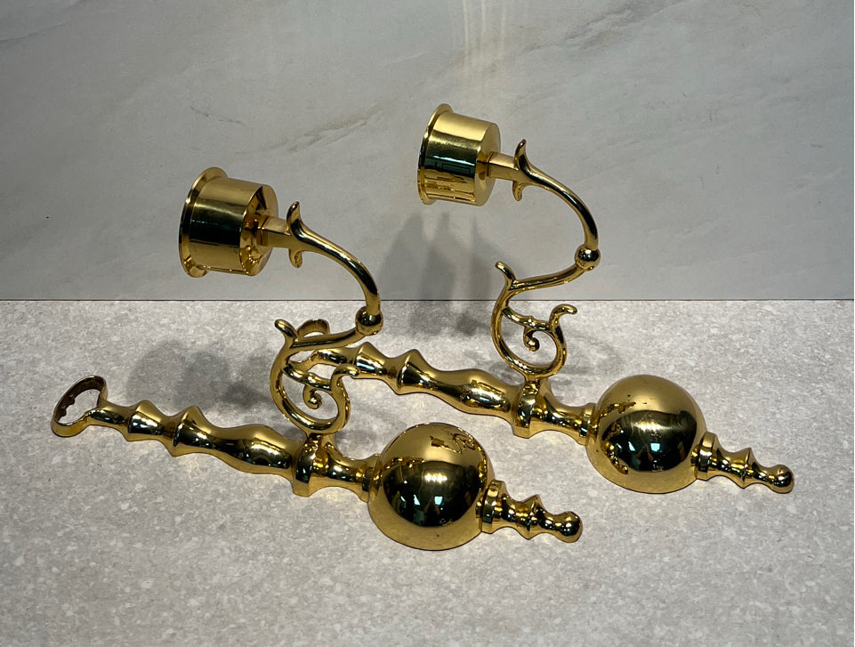 Set of 2 Brass Candleholders