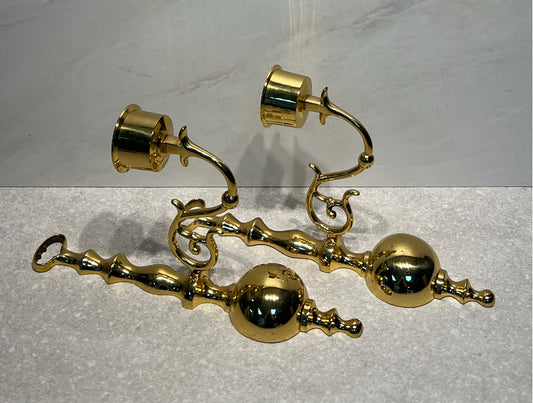 Set of 2 Brass Candleholders