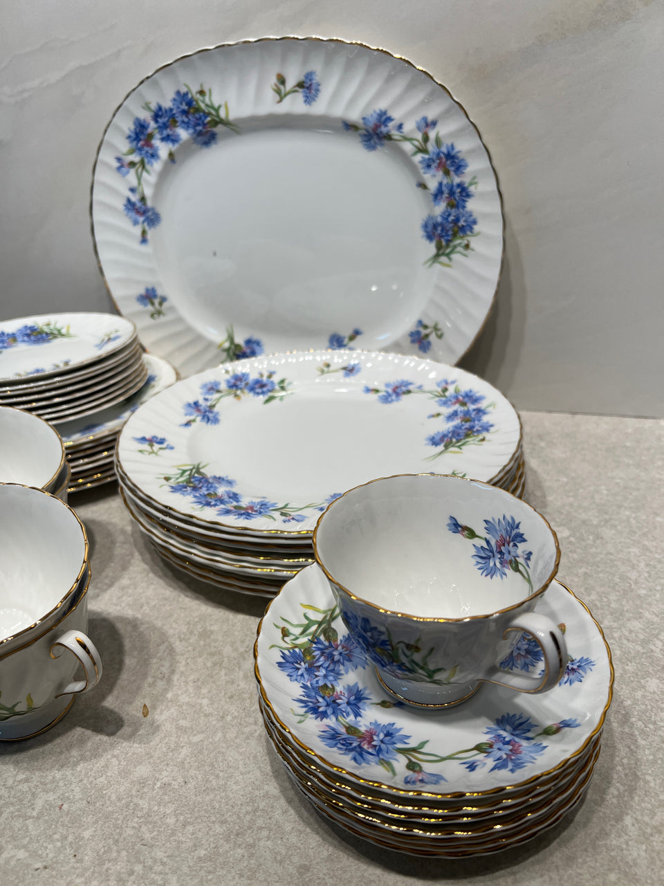 Royal Adderley Cornflower Dinnerware Set