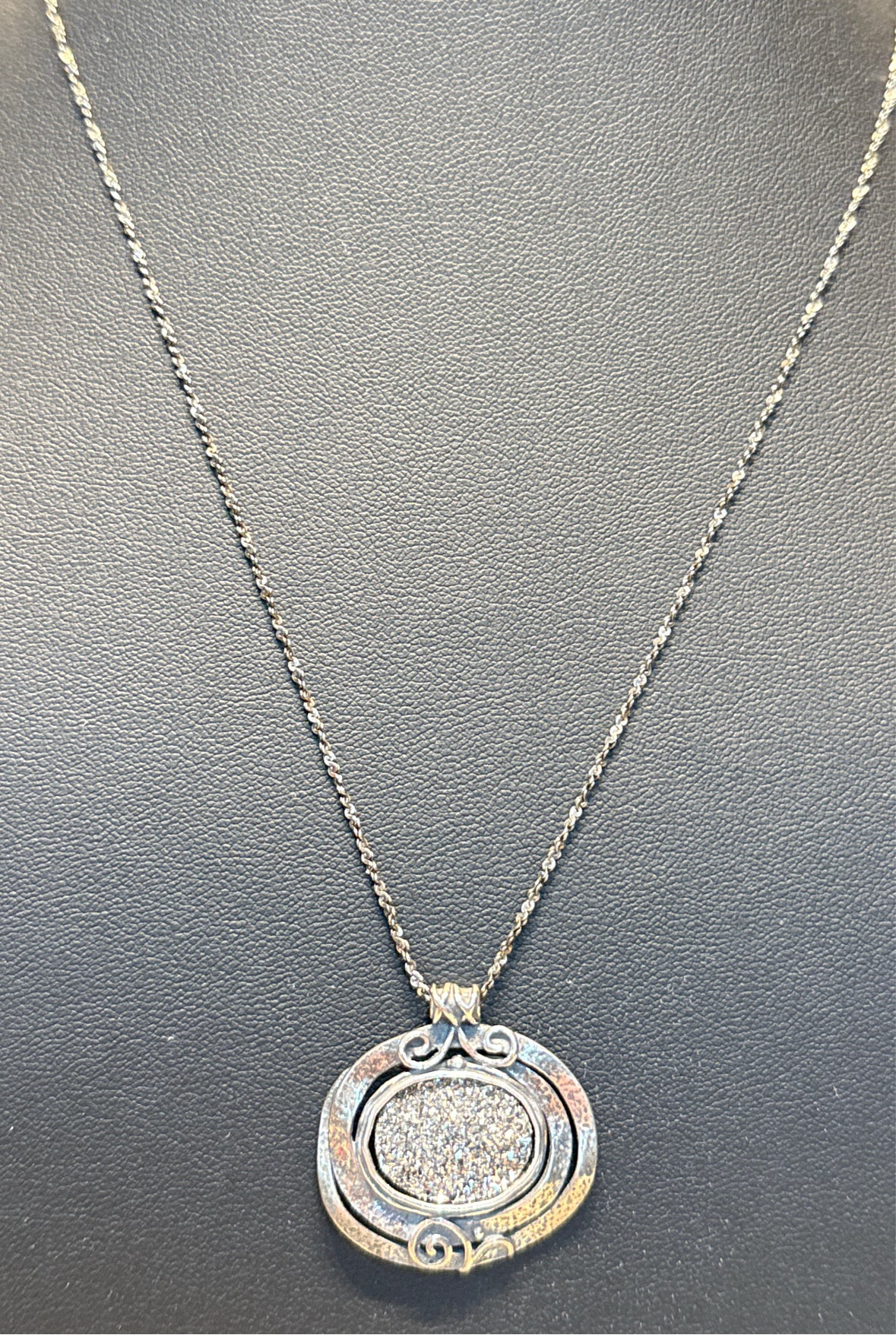 Sterling Necklace/Druzy Pendant