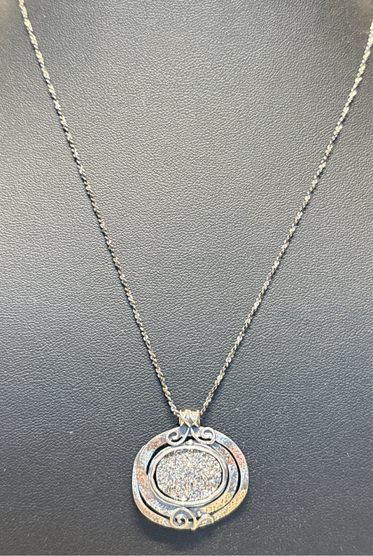 Sterling Necklace/Druzy Pendant